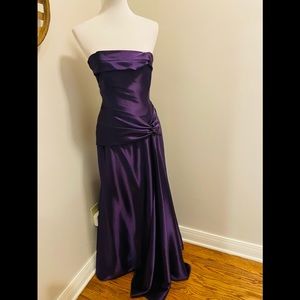 Jessica McClintock Purple VTG Satin Prom Dress Sz 12 drop waist long Kate